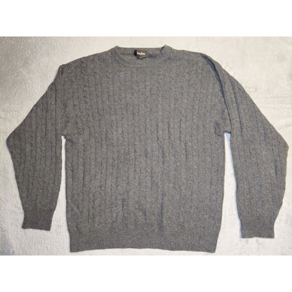 Neiman Marcus Exclusive Mens 100% Cashmere Crewneck Sweater Gray Size Men's XL